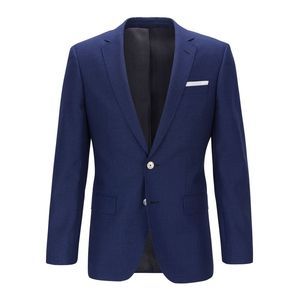 BOSS Mens Hugo Black Label Navy Single Breasted, Patterned Blazer Jacket 44R
